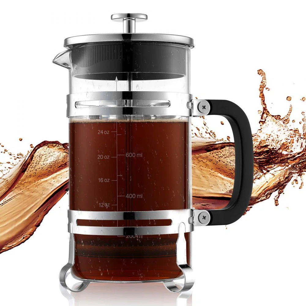 French Press Coffee Maker Tea Borosilicate Glass Brewer