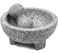 Kitchen Granite Mortar and Pestle Set - 8 Inch Natural Stone Molcajete Mexicano for Spices, Seasonings, Pastes