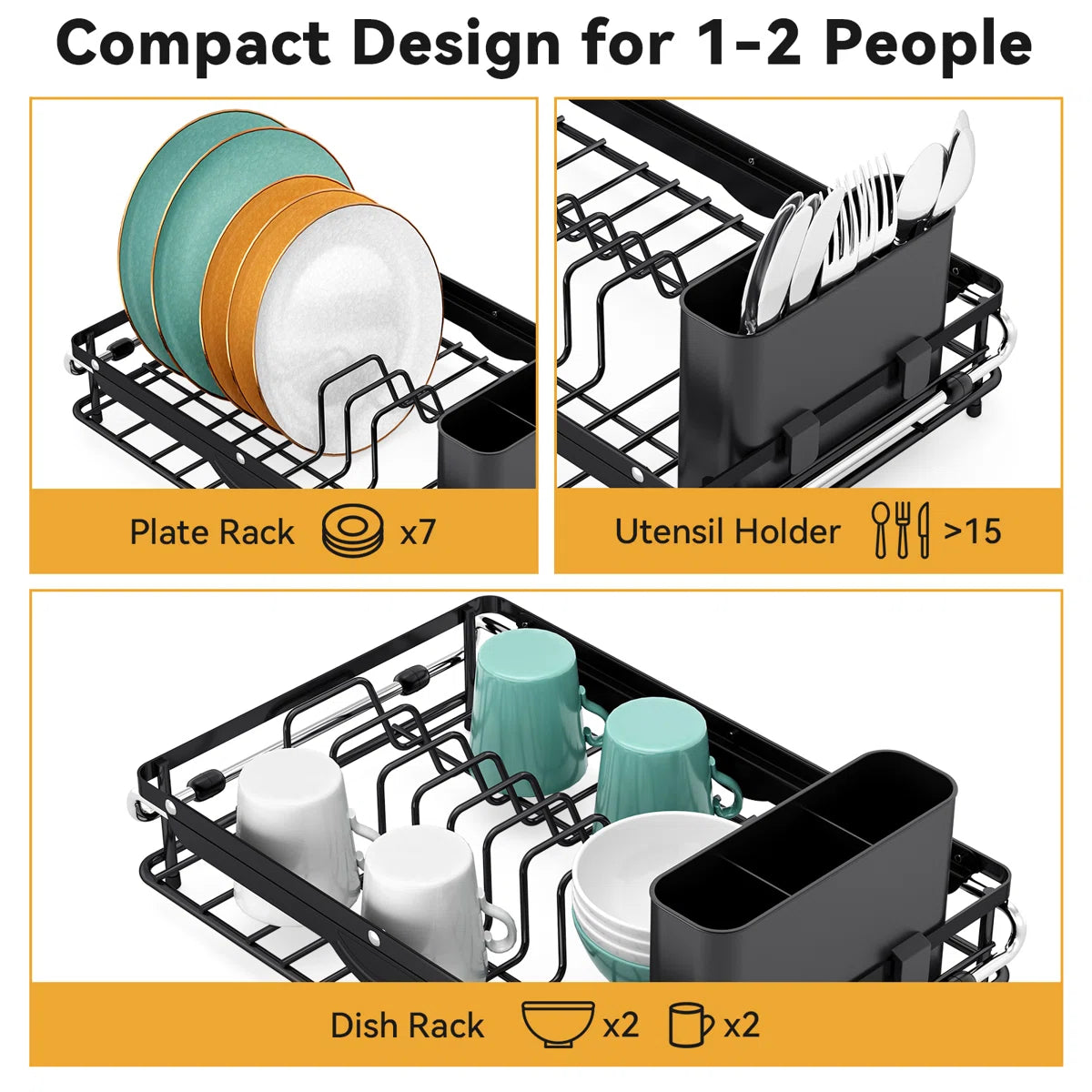 Adjustable Expandable Dish Rack Over Sink Counter Dish Drainer